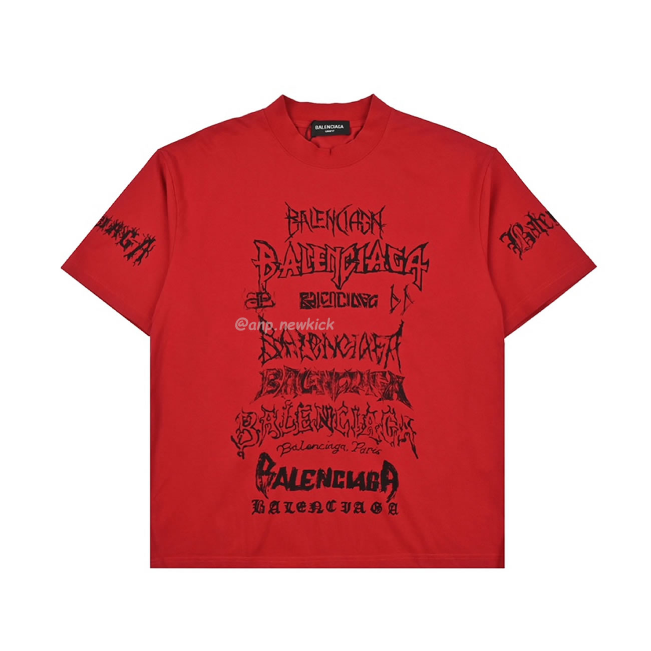 Balenciaga 24ss Gothic Printed Short Sleeves T Shirt (7) - newkick.vip